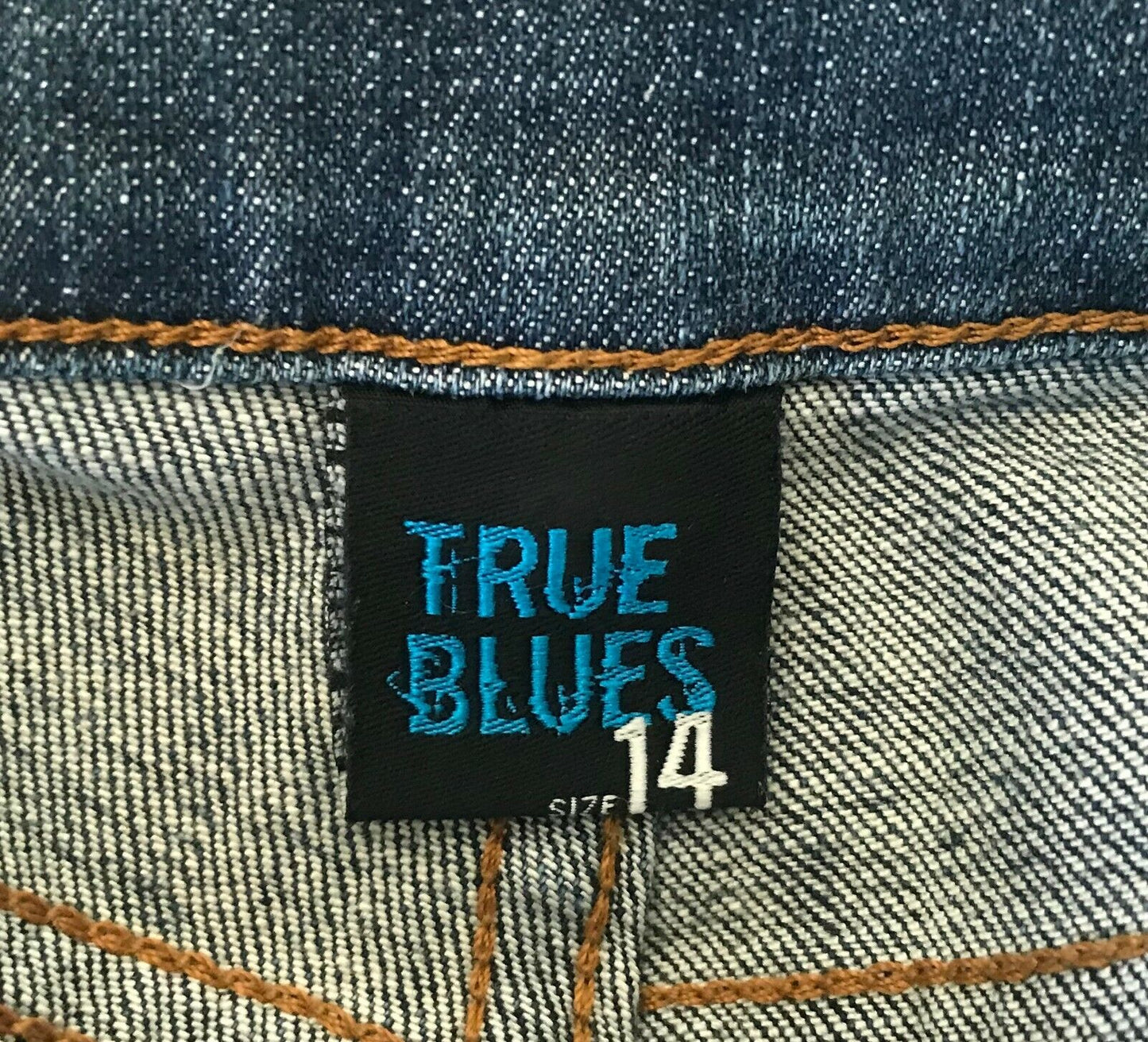 TRUE BLUE Crop Jeans Blue Denim Straight Leg Crop Stretch Capri Short 14 Vintage