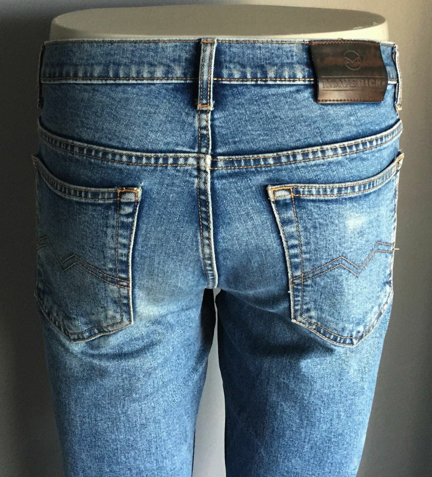 Mens MAVERICK Denim Jeans "Clinton" Western Indigo Size W 34in L 32 Vintage Gem