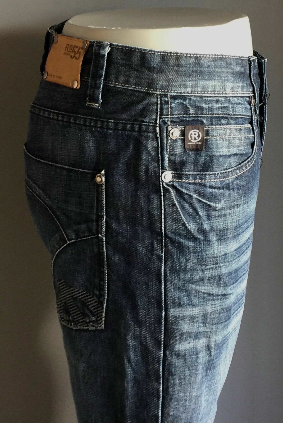 Mens REPUBLIC Jeans Straight Leg Blue Denim Size W34 87 Smart Casual