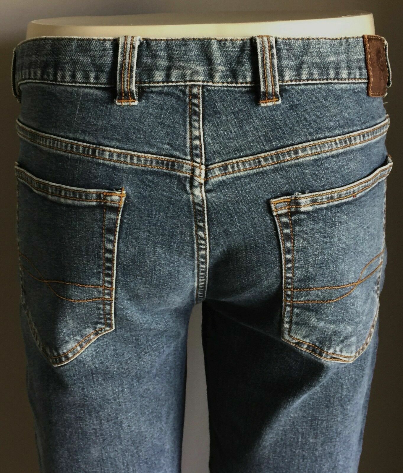Mens GAZMAN Jeans Classic Fit Blue Denim Size 38W Altered Length - Inseam 65cm