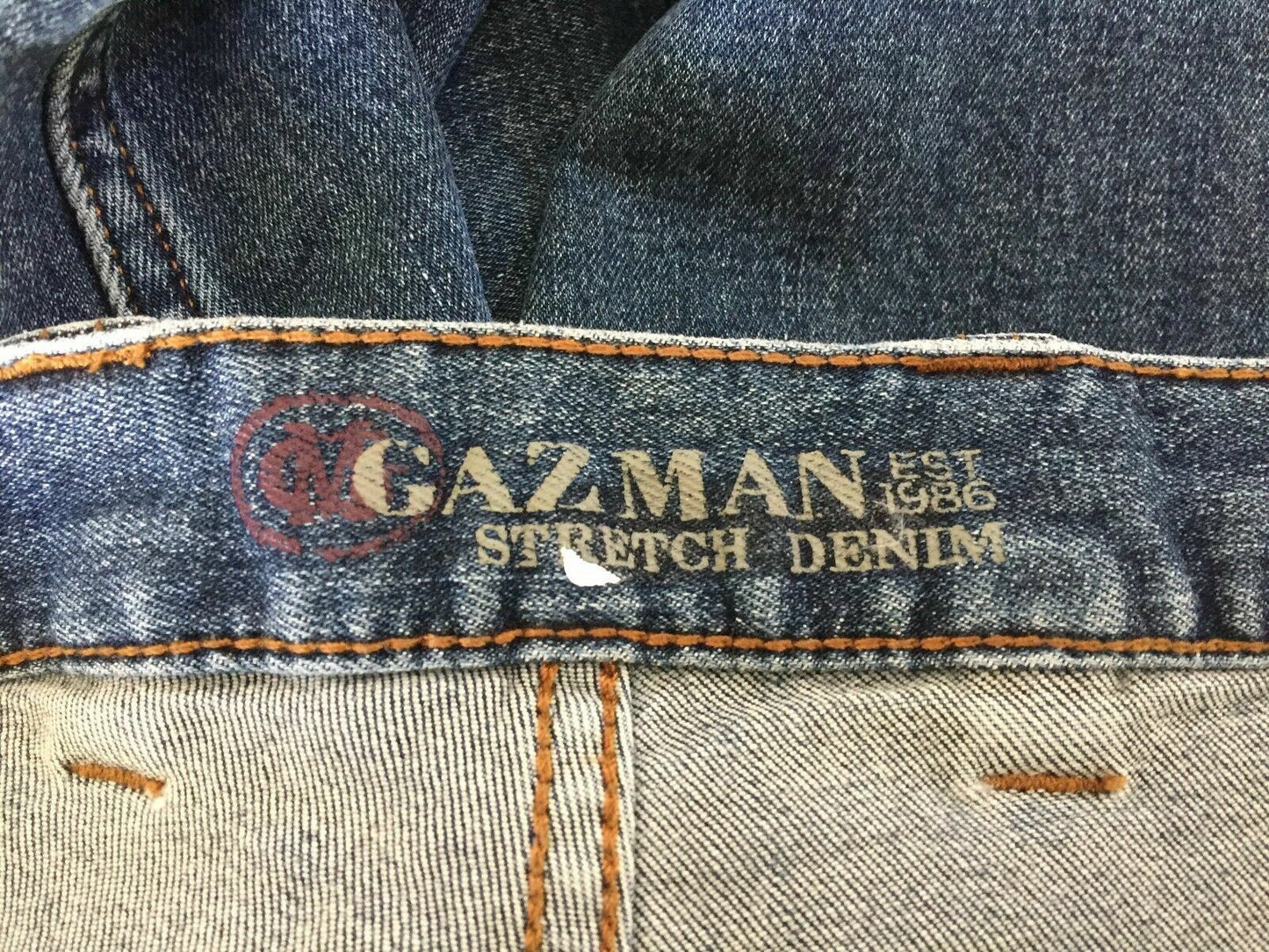 Mens GAZMAN Jeans Classic Fit Blue Denim Size 38W Altered Length - Inseam 65cm
