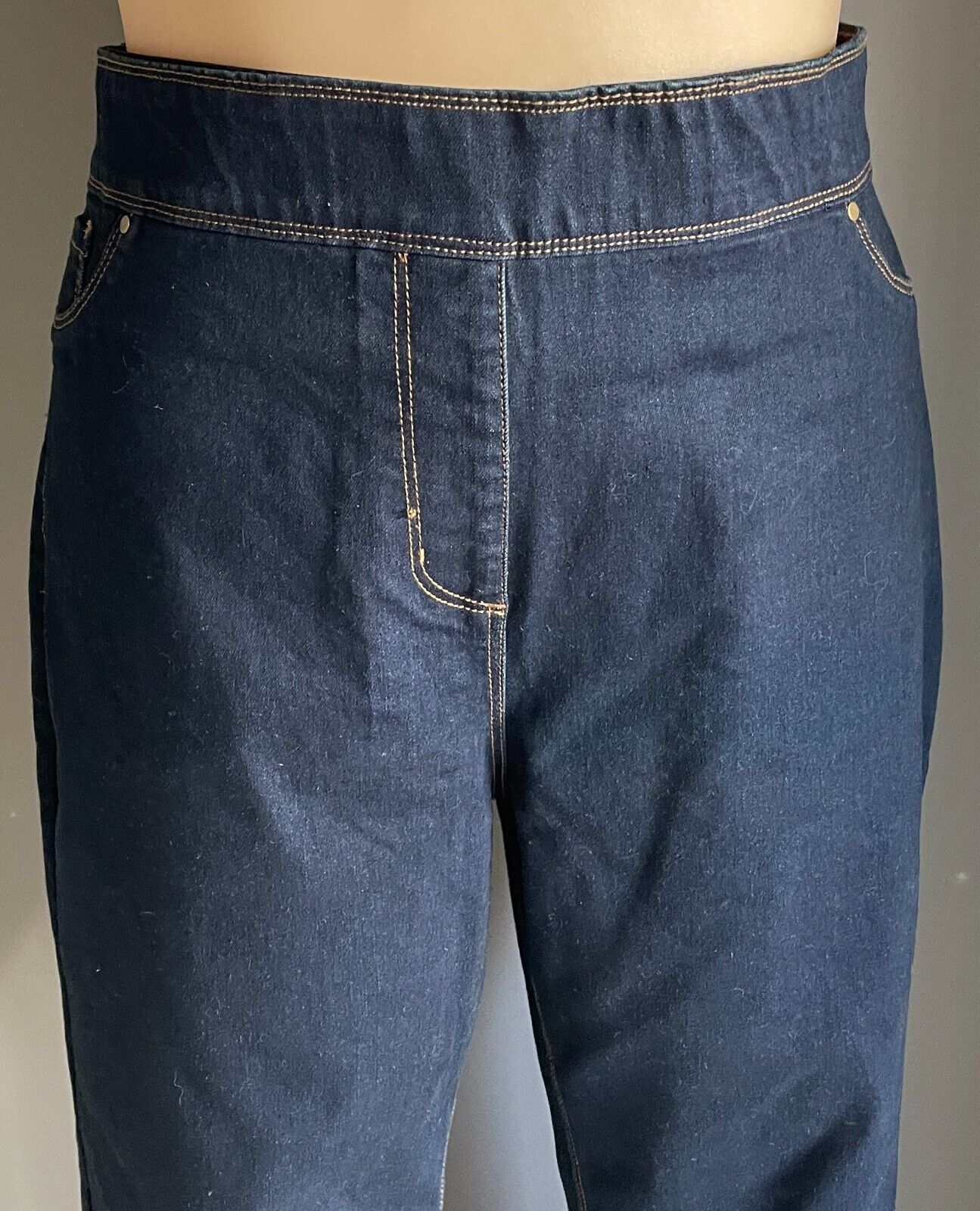 SARA Denim Jeans Dark Blue Stretch Straight Full Length Ladies Plus Size 22 NEW