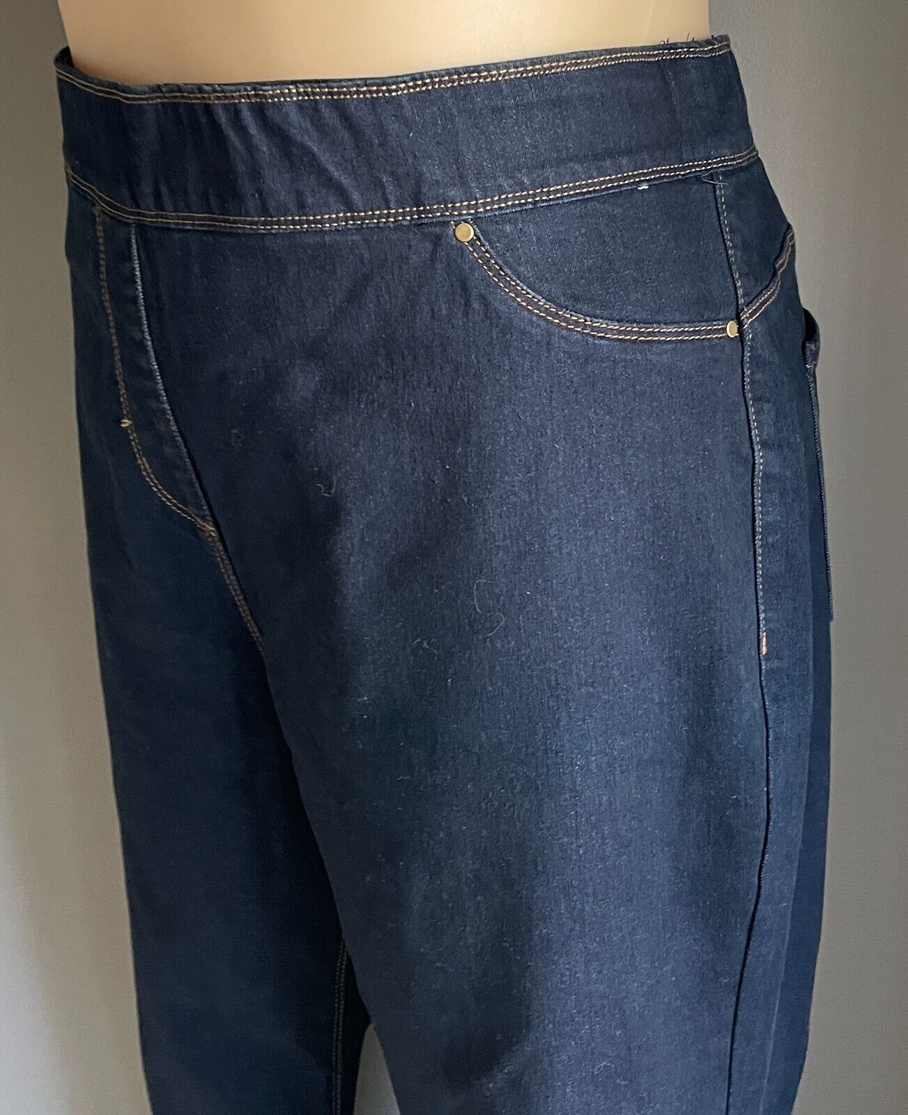 SARA Denim Jeans Dark Blue Stretch Straight Full Length Ladies Plus Size 22 NEW