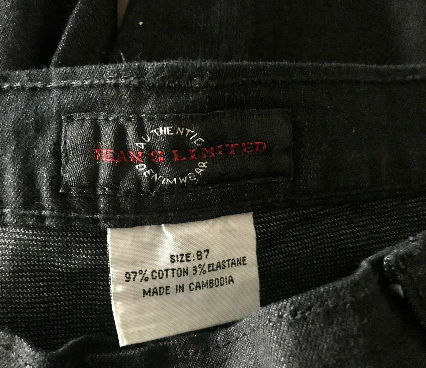 Mens JEANS LIMITED Black Denim Straight Leg Jeans Size 87 Smart Casual NEW