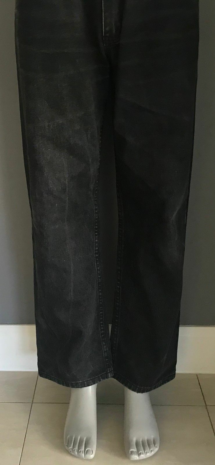 Mens ZANTOS Jeans Relaxed Fit Black Denim Smart Dressy Casual Size 34 W