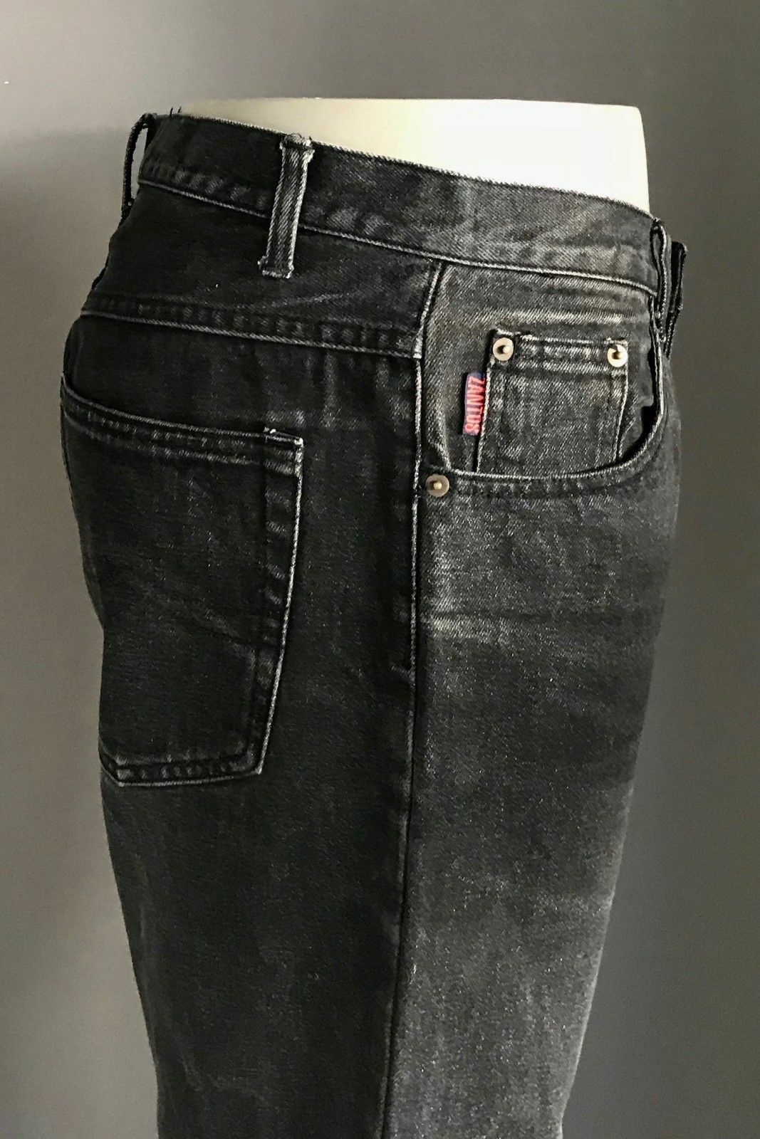 Mens ZANTOS Jeans Relaxed Fit Black Denim Smart Dressy Casual Size 34 W