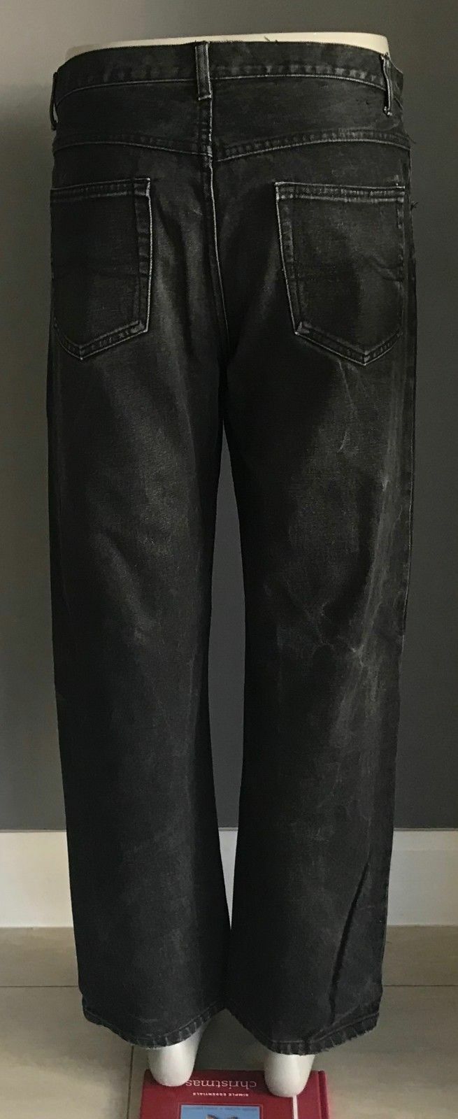Mens ZANTOS Jeans Relaxed Fit Black Denim Smart Dressy Casual Size 34 W
