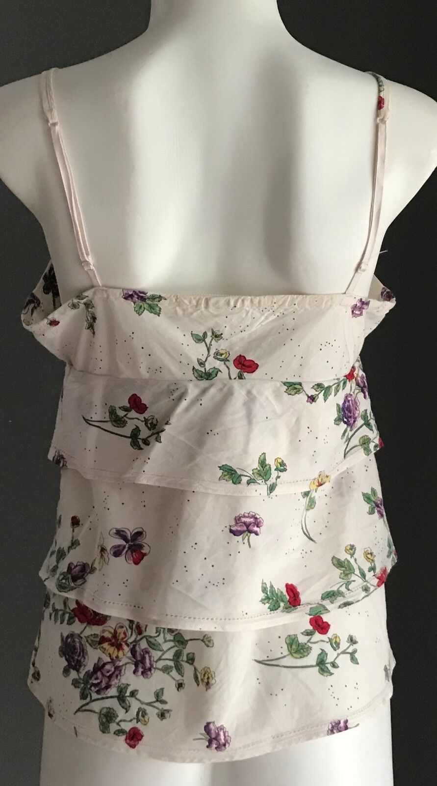 PETER ALEXANDER Cami Sleep Top Floral Print Sleeveless Tier Ladies Size 8 PJS