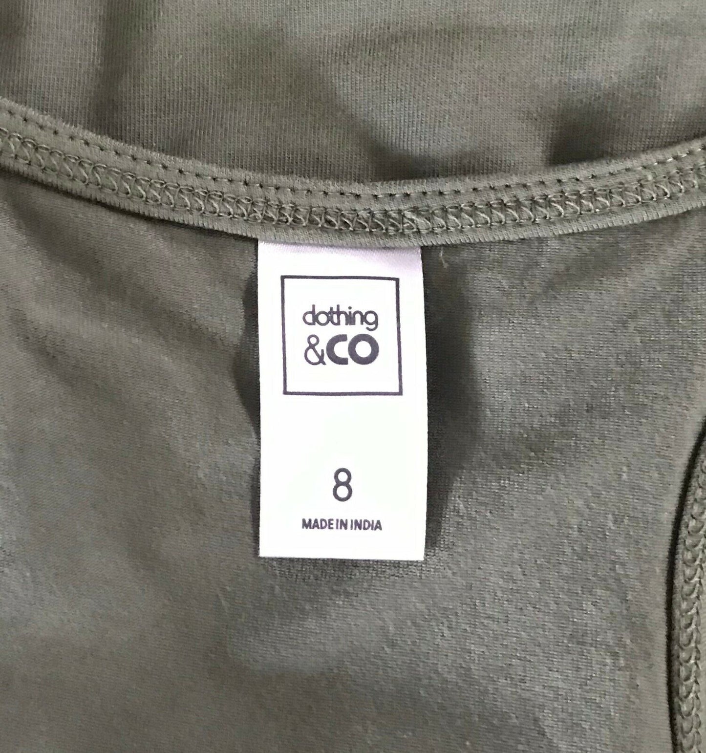 CLOTHING & CO Sports Top Khaki Sleeveless Racer Back Stretch Top Size 8 10