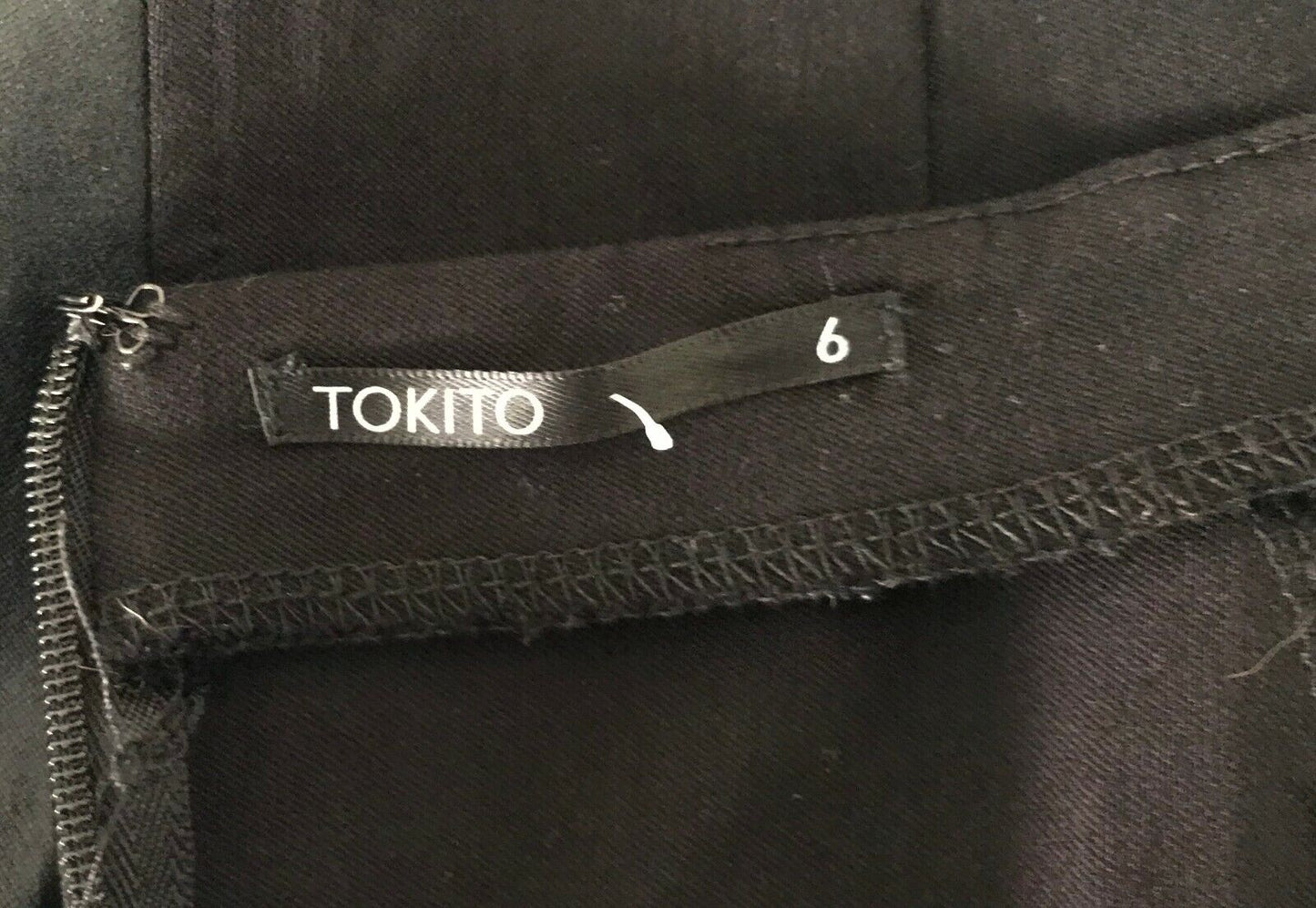 Skirt TOKITO Pencil Black Stretch Panel Tight Straight Midi Ladies Size 6 8