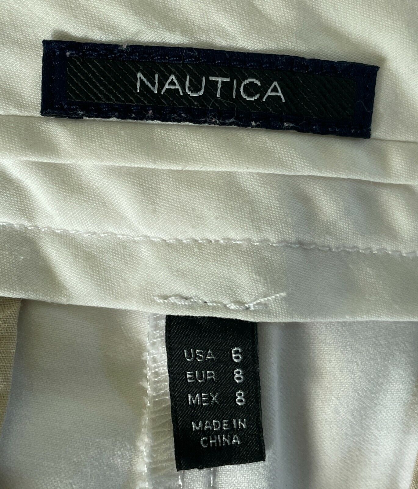 Bermuda Shorts NAUTICA White Stretch Cotton Long Ladies Size US 6 AU 8