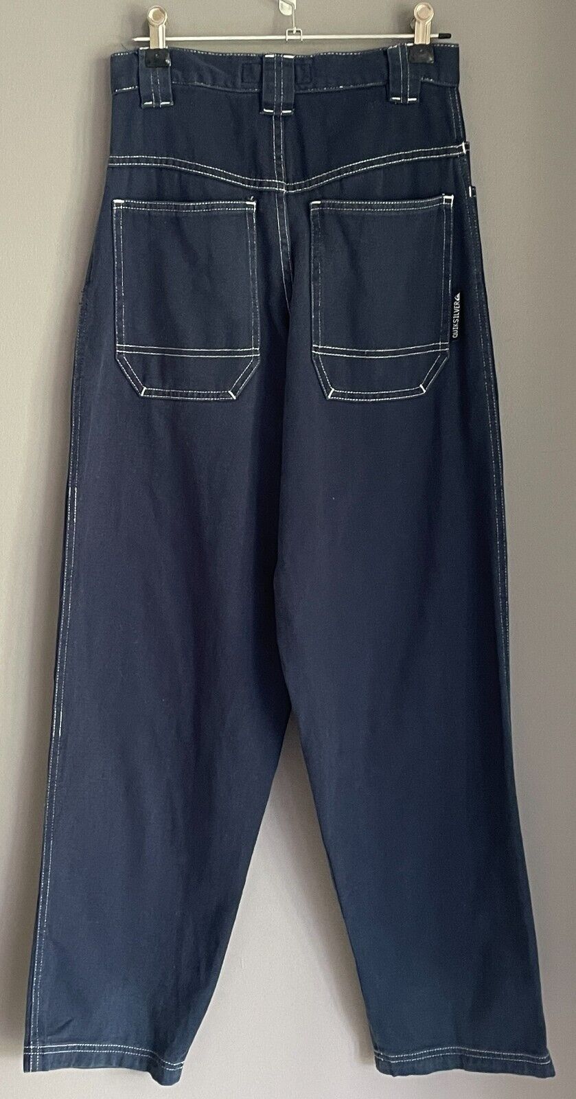 QUIKSILVER Pants Navy Full Length Cotton Carpenter Mens 26" 66cm Waist Trousers