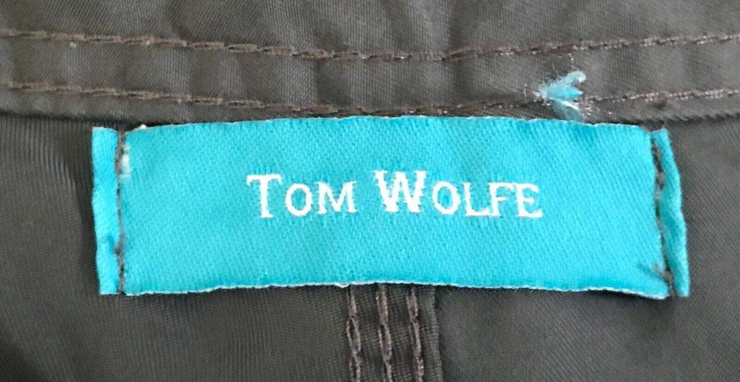 Mens Chinos TOM WOLFE Pants Steel Grey Outdoor Long Straight Leg Trousers Sz 32