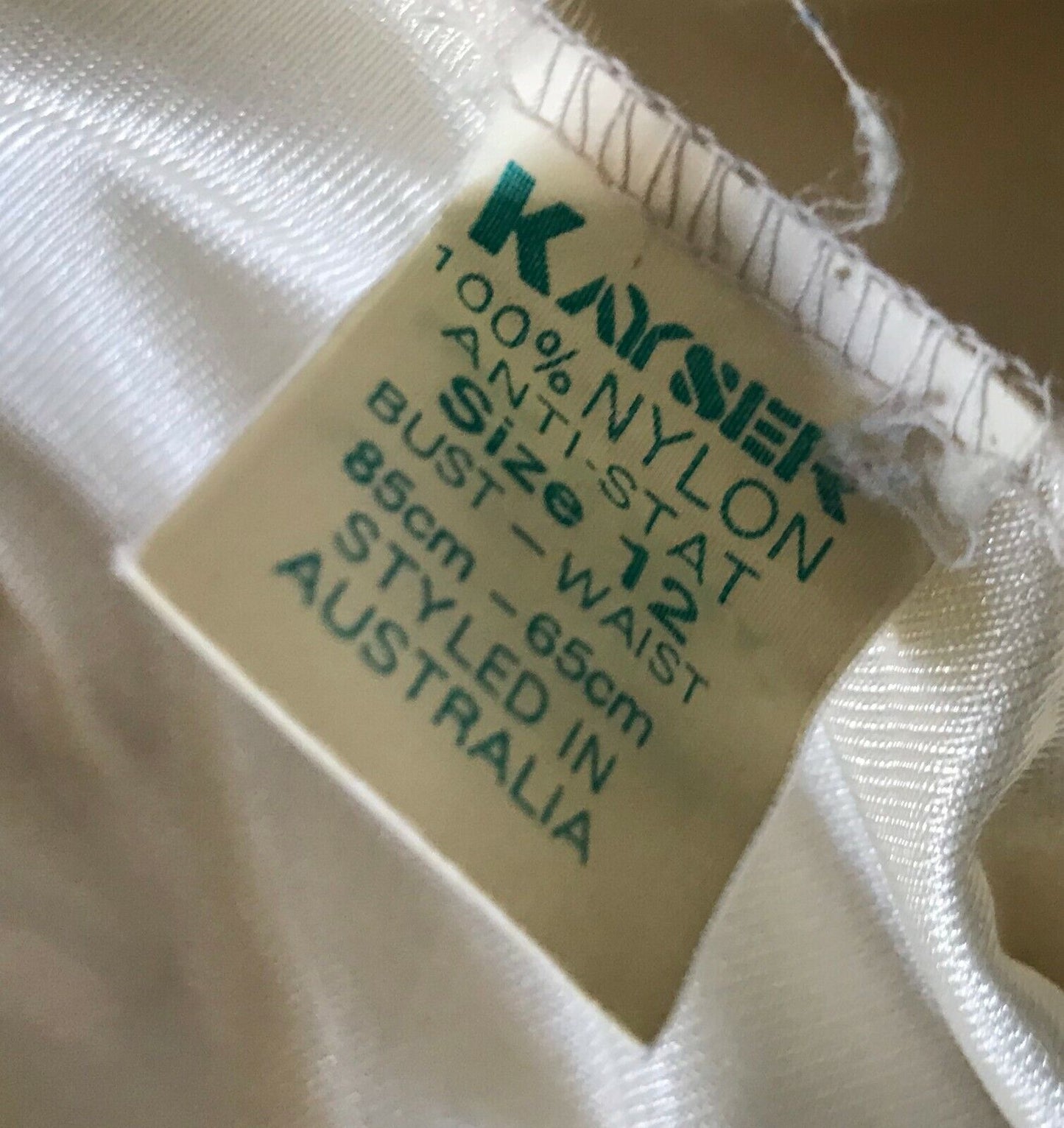 KAYSER Vintage Nylon Petticoat Full Slip Cream Lace Trim Size 12