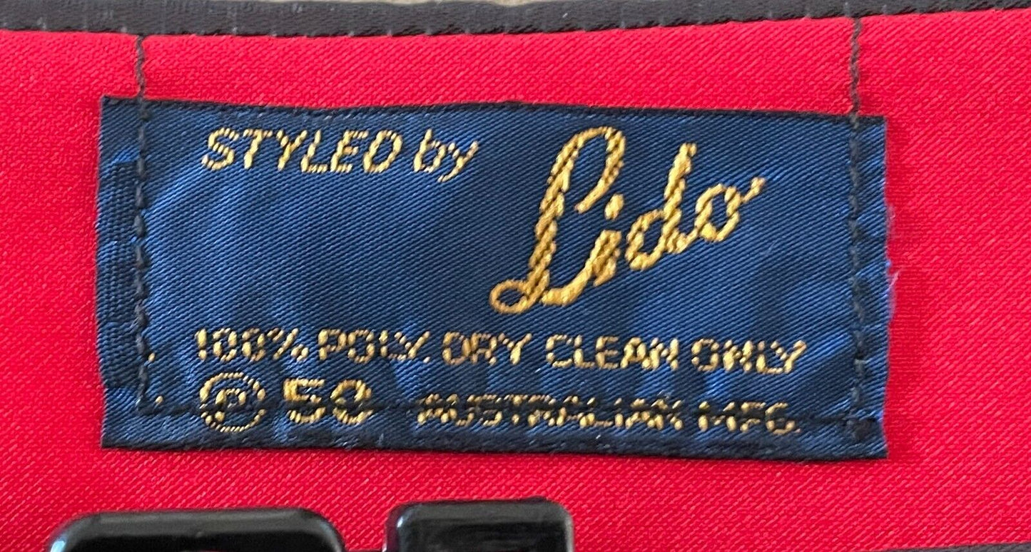LIDO Cummerbund Black Shiny Adjustable Formal Waist Band Vintage Mens NEW