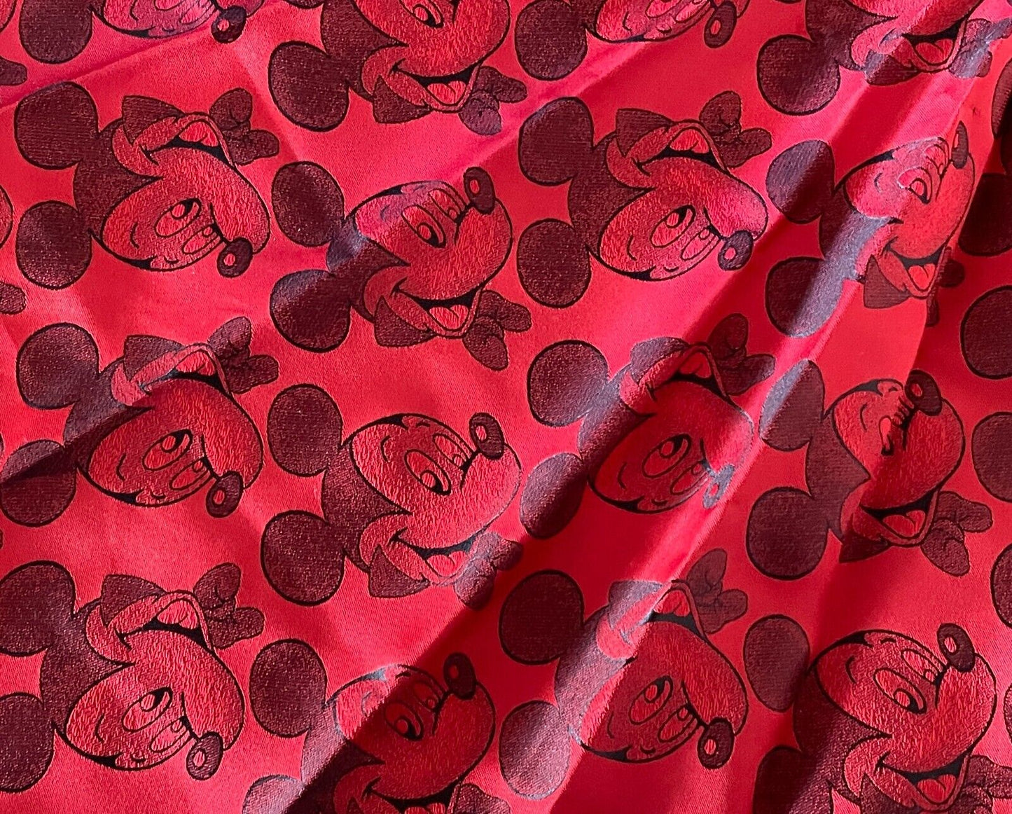 Mens Pocket Square Mickey Mouse MICKEY & CO Red & Black Jacquard Print
