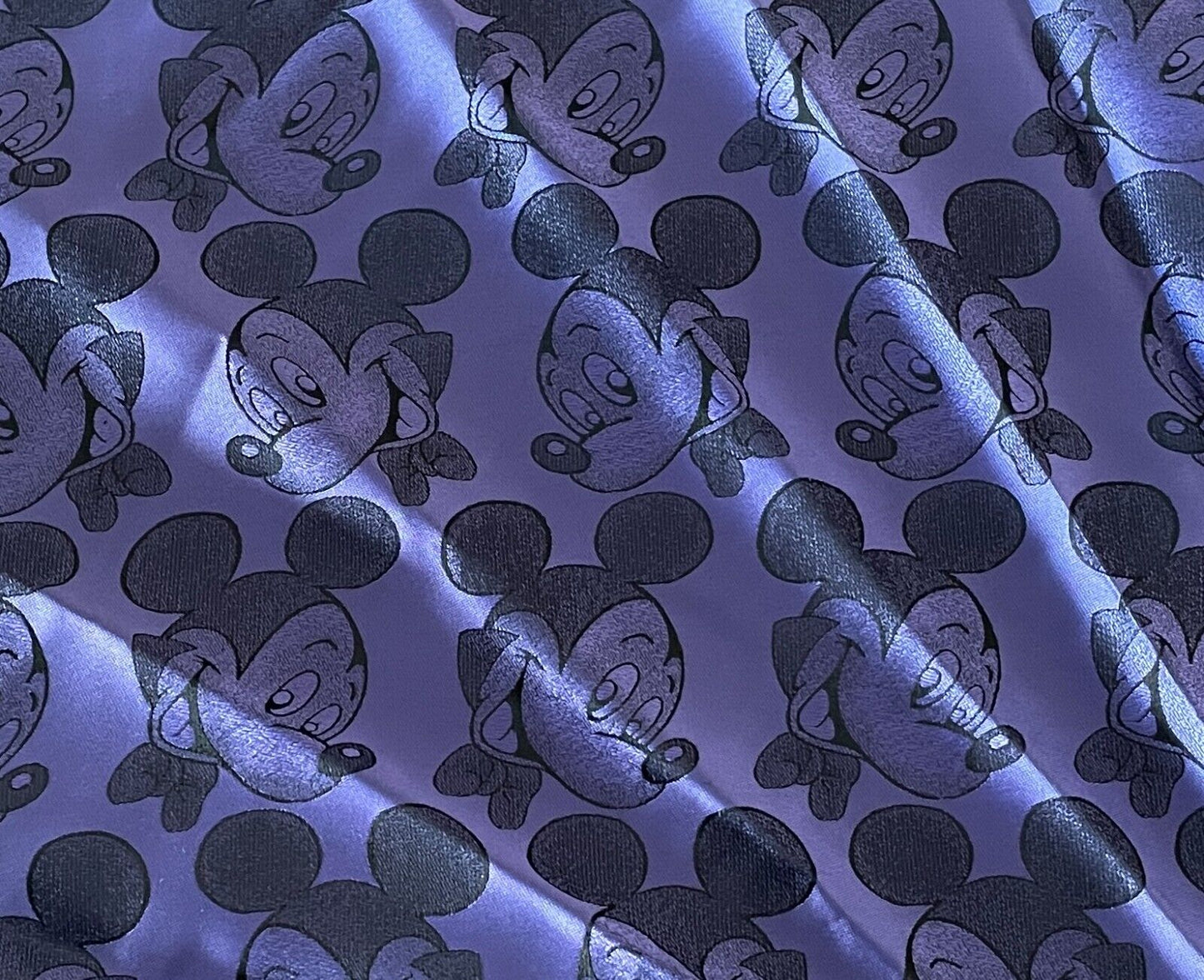 Mens Pocket Square Mickey Mouse MICKEY & CO Purple & Black Jacquard Print