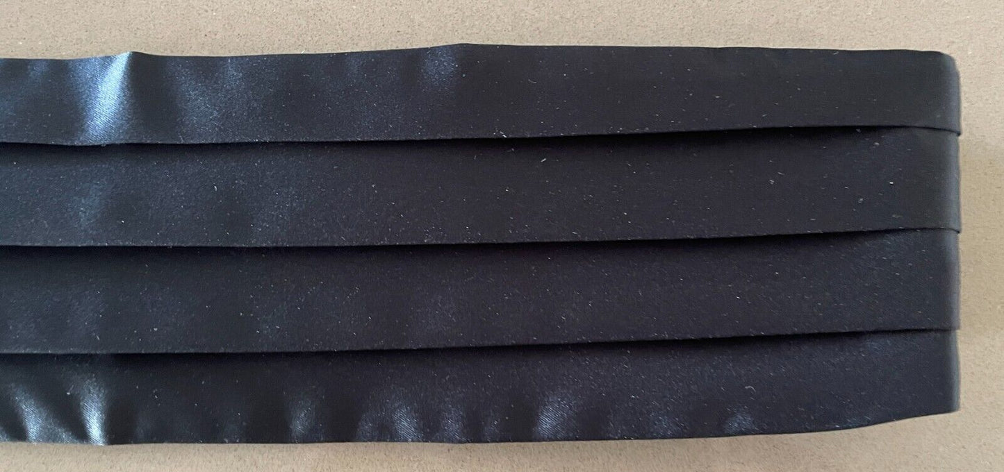 Mens Cummerbund Black Adjustable Clasp Back Packaging NEW