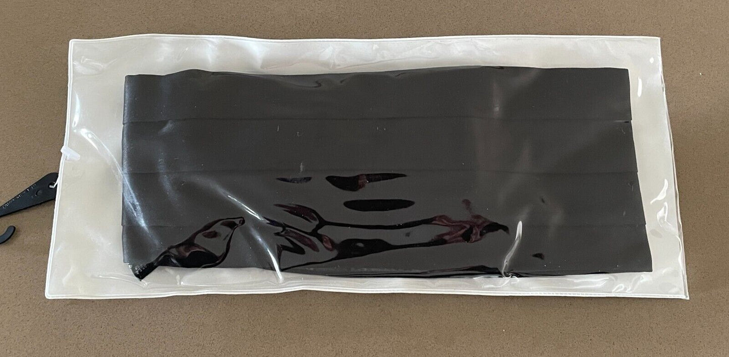 Mens Cummerbund Black Adjustable Clasp Back Packaging NEW