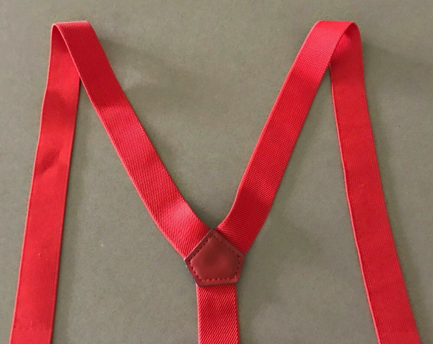 Retro Mens Red Suspenders Adjustable Clip on 2.5cm wide Trousers Braces