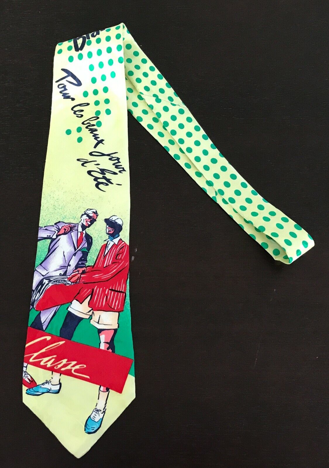 Mens Silk Tie ENRICO NITTI "Bravo" Yellow Green MultiColour Tennis Italy NeckTie