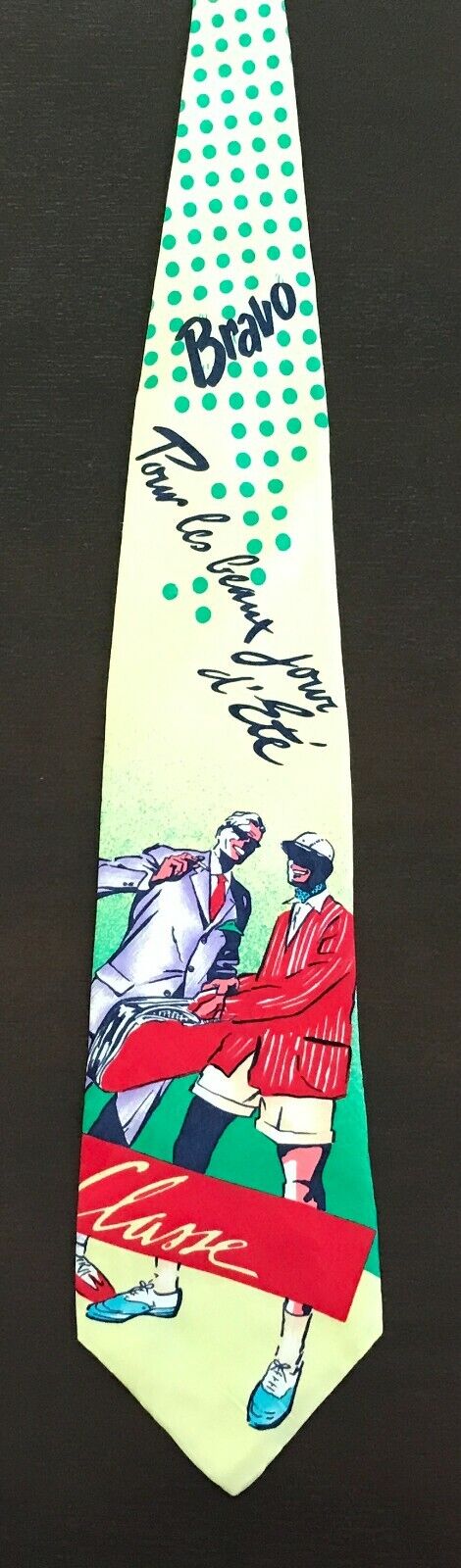 Mens Silk Tie ENRICO NITTI "Bravo" Yellow Green MultiColour Tennis Italy NeckTie