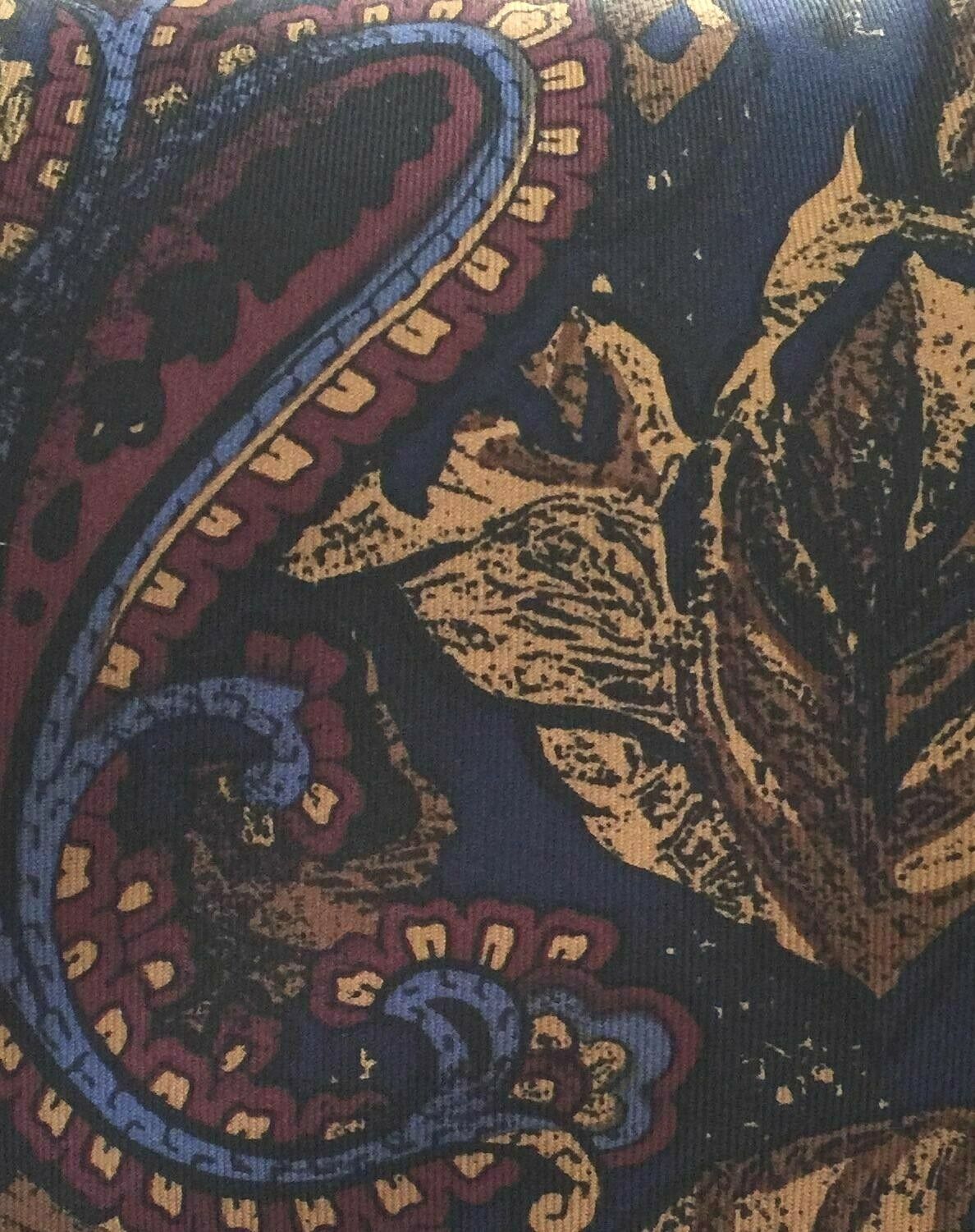 Vintage Mens HARDY AMIES Silk Tie Navy Brown & Burgundy Classic Forma Dressy