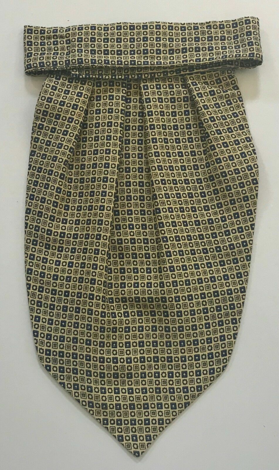 Mens Cravat TOOTAL Yellow MultiColour Tile Print PreTied NeckTie Ascot Vintage