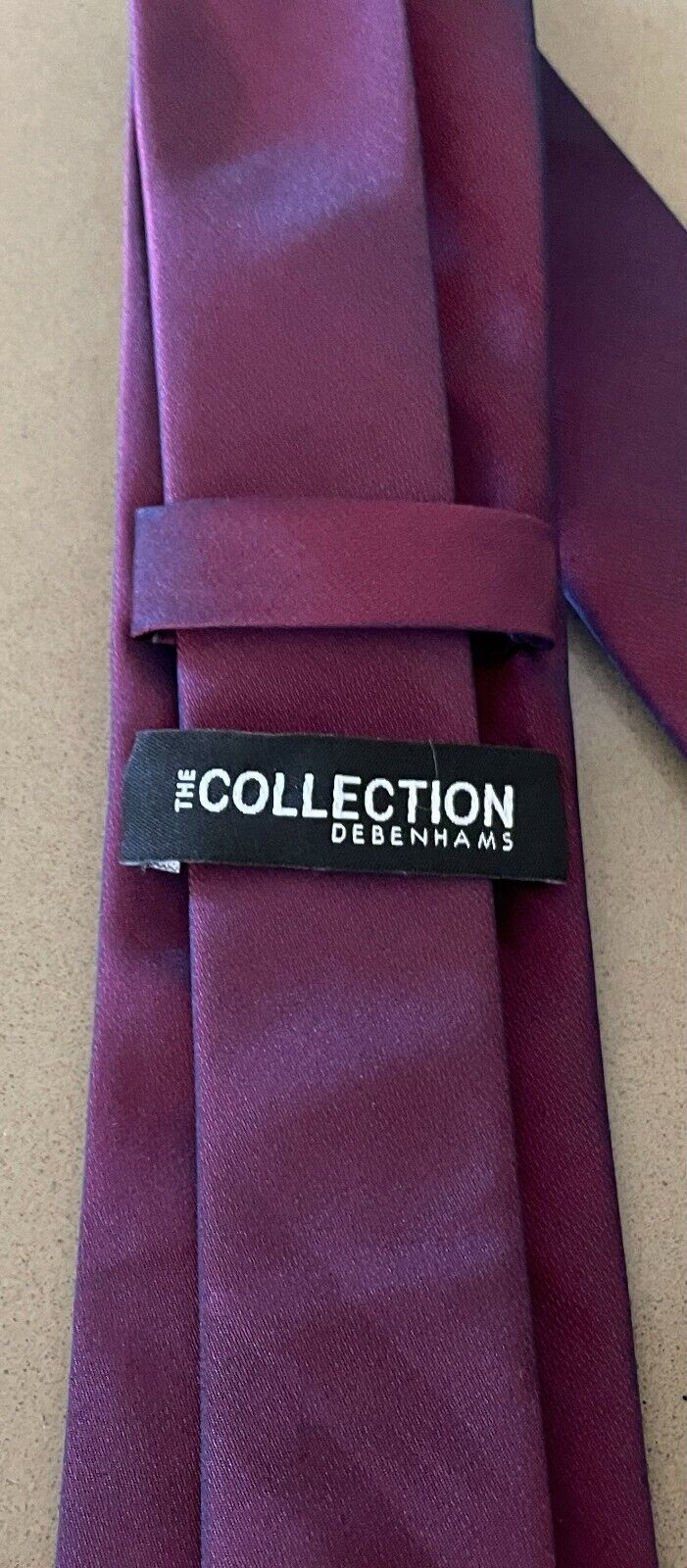 Mens Tie THE COLLECTION DEBENHAMS Iridescent Burgundy Thin NeckTie 7.5cm Wide
