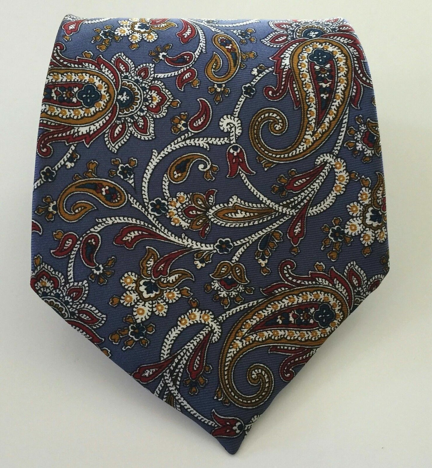 HARDY AMIES Silk NeckTie Retro Multi Coloured Paisley Jacquard Mens 9 cm Wide