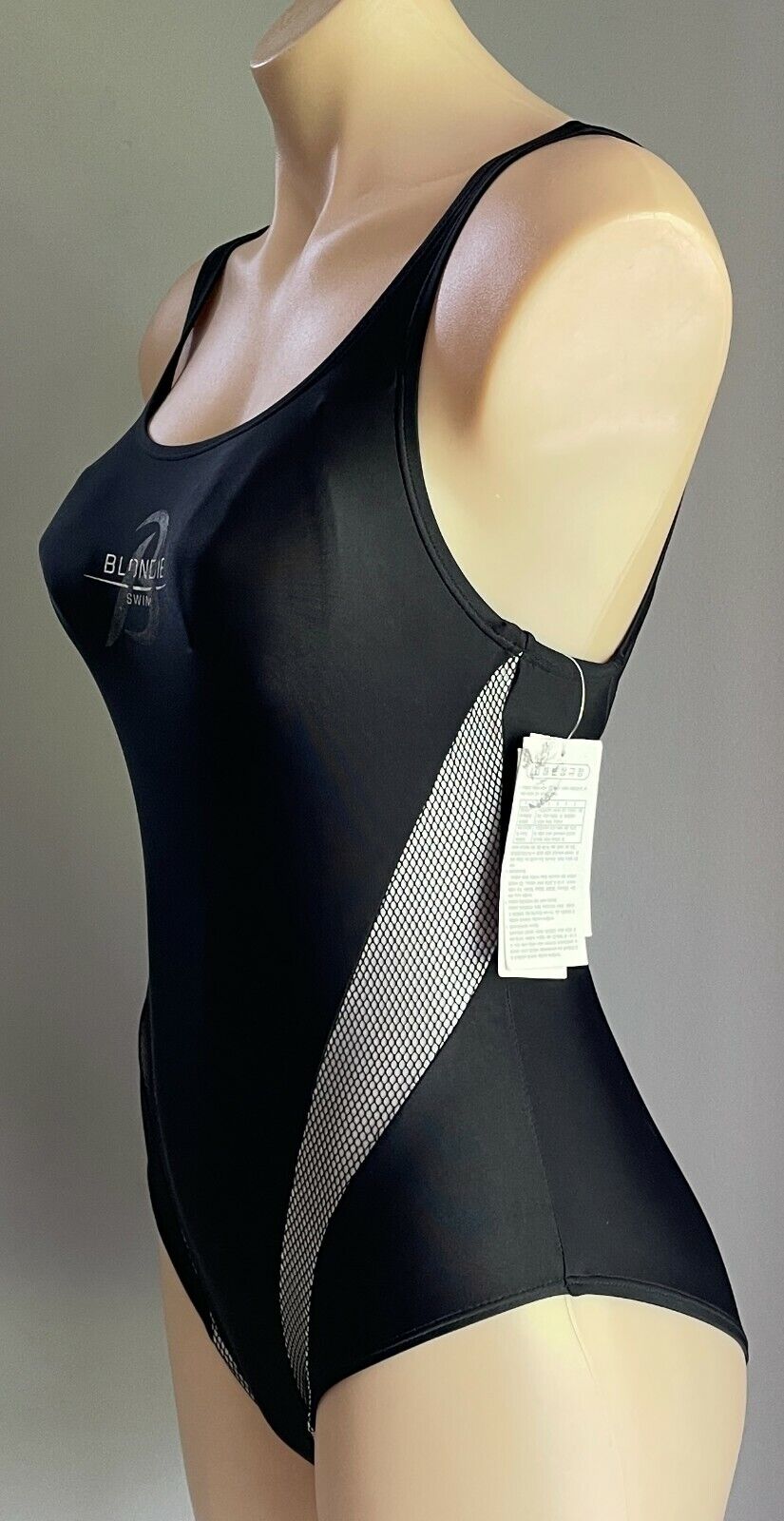 SwimSuit BLONDIE SWIMWEAR Black & Side Net One Piece Size 90 95 L AU 10 NEW