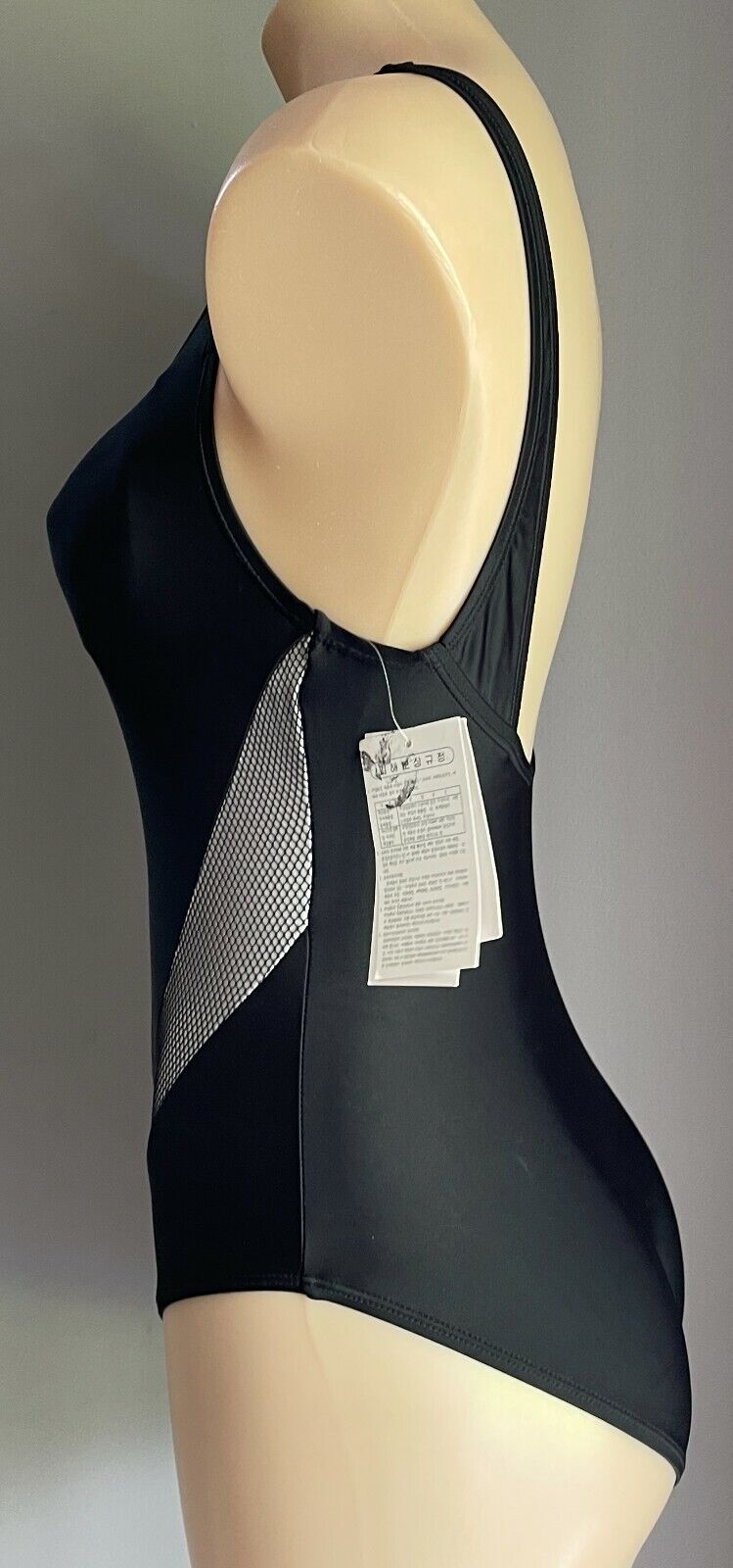 SwimSuit BLONDIE SWIMWEAR Black & Side Net One Piece Size 90 95 L AU 10 NEW
