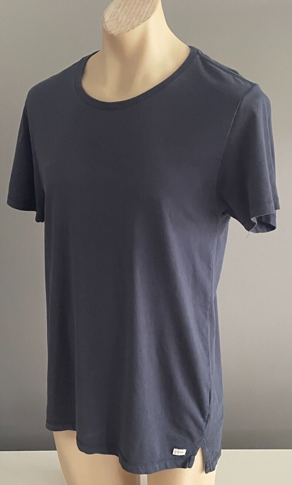 ACADEMY BRAND Blizzard Wash T-Shirt Navy Short Sleeve Top Mens Size L Cotton