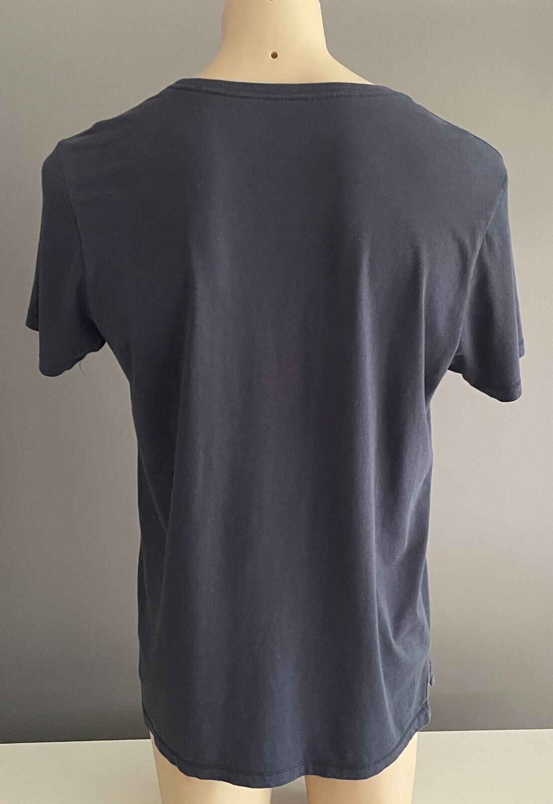 ACADEMY BRAND Blizzard Wash T-Shirt Navy Short Sleeve Top Mens Size L Cotton