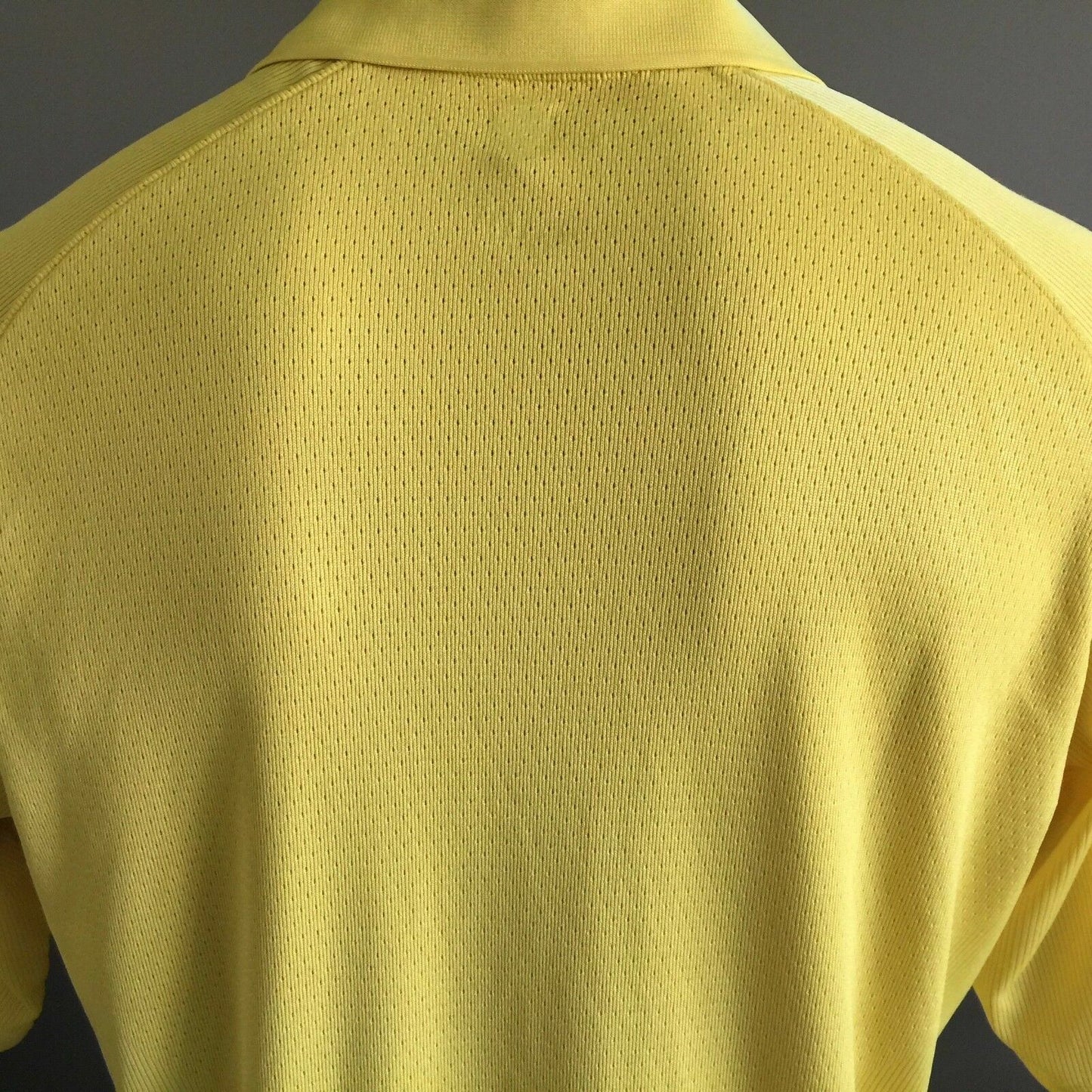 Polo Shirt NIKE Yellow Fit Dry Golf Short Sleeve Button Up Mens Size L Sport Top