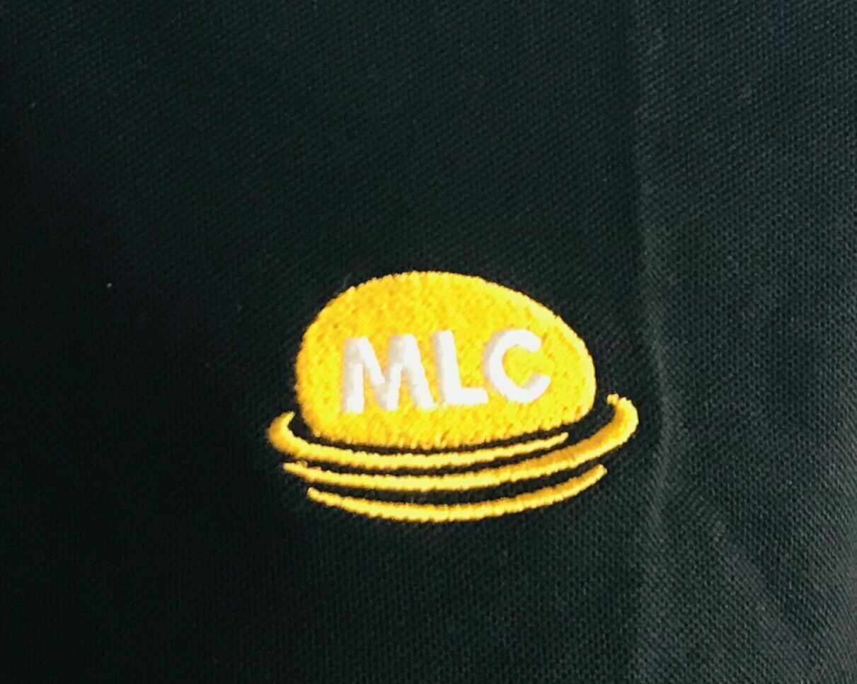 Polo Shirt MLC Logo Black Short Sleeve Mens M 108cm & L 116cm NEW Unisex