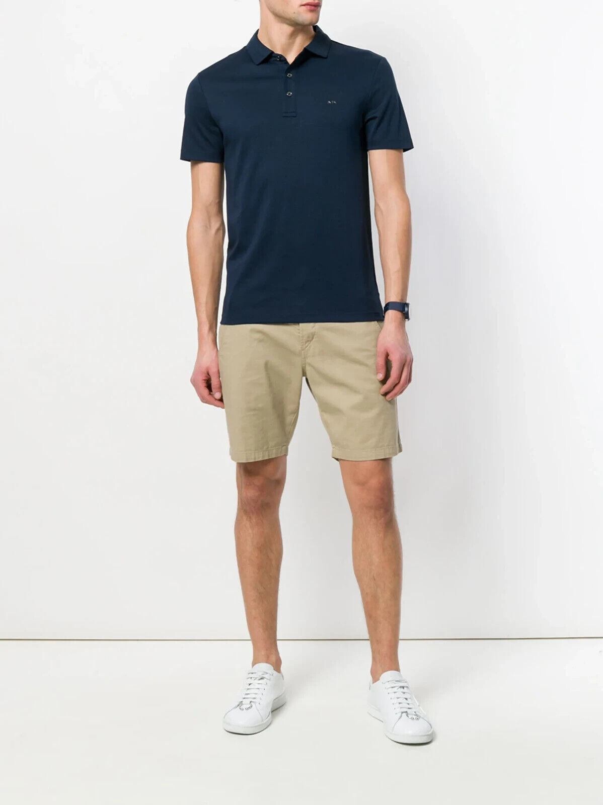 Polo Shirt MICHAEL KORS Navy Short Sleeves Mens Size M Cotton Jersey