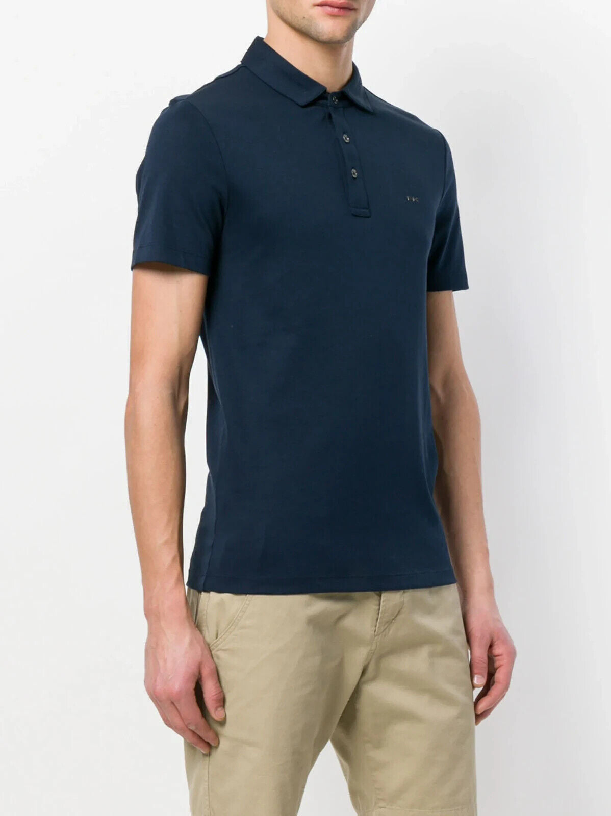 Polo Shirt MICHAEL KORS Navy Short Sleeves Mens Size M Cotton Jersey