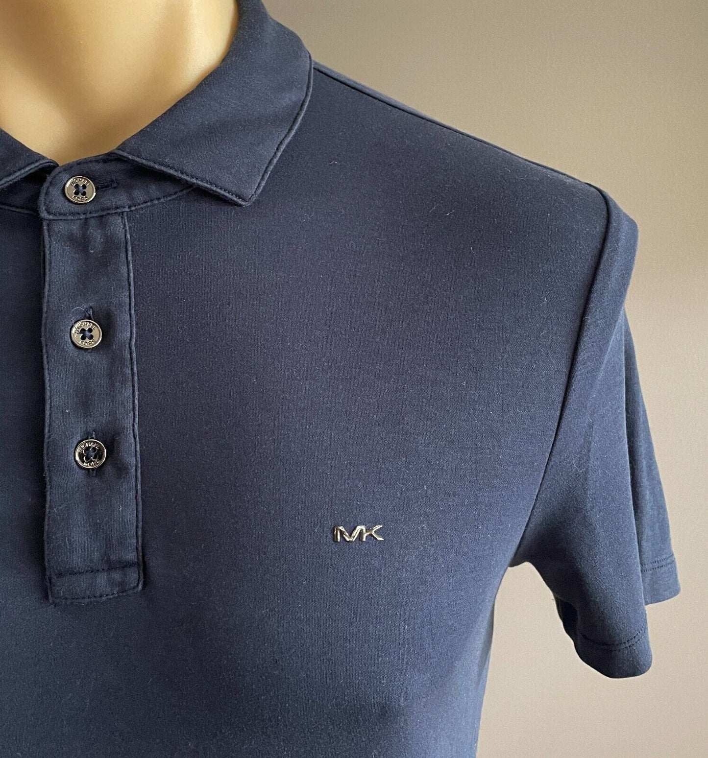Polo Shirt MICHAEL KORS Navy Short Sleeves Mens Size M Cotton Jersey
