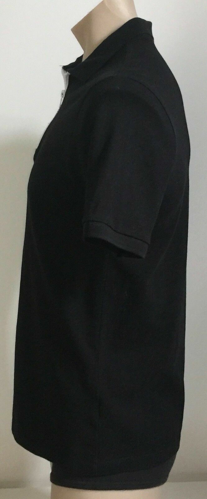 Polo Shirt H&M Conscious Black Short Sleeve White Zip Top Tee Mens Size M Collar
