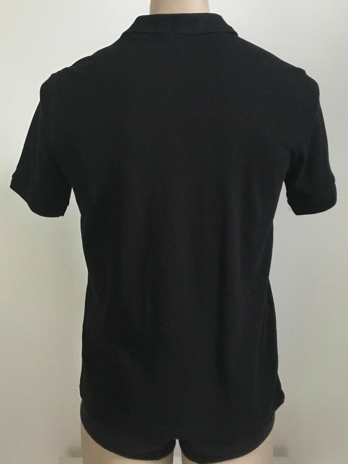 Polo Shirt H&M Conscious Black Short Sleeve White Zip Top Tee Mens Size M Collar