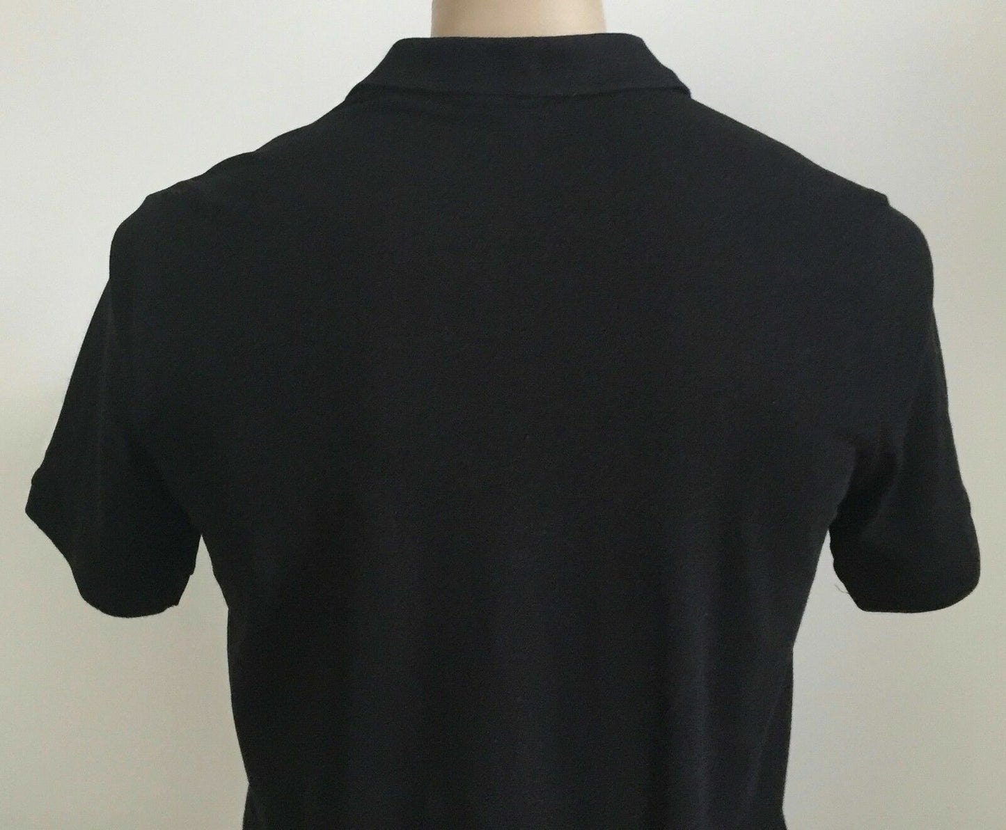 Polo Shirt H&M Conscious Black Short Sleeve White Zip Top Tee Mens Size M Collar