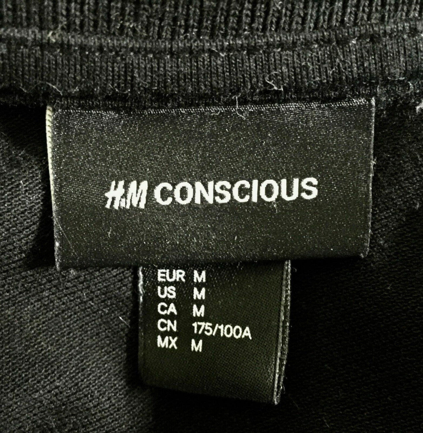 Polo Shirt H&M Conscious Black Short Sleeve White Zip Top Tee Mens Size M Collar