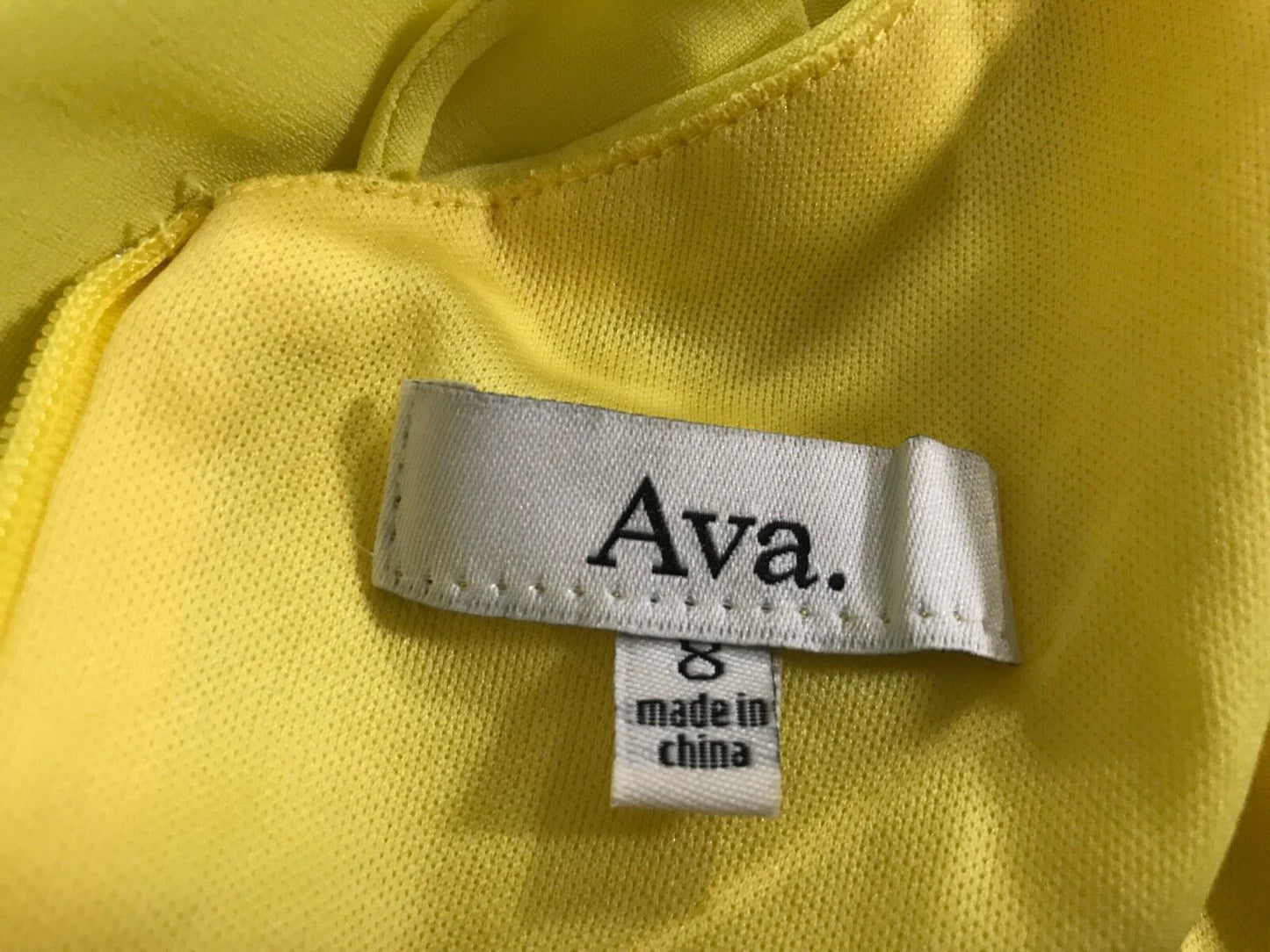 AVA Maxi Dress Yellow Sleeveless Strappy Back Side Slit Long Party Size 8 NEW