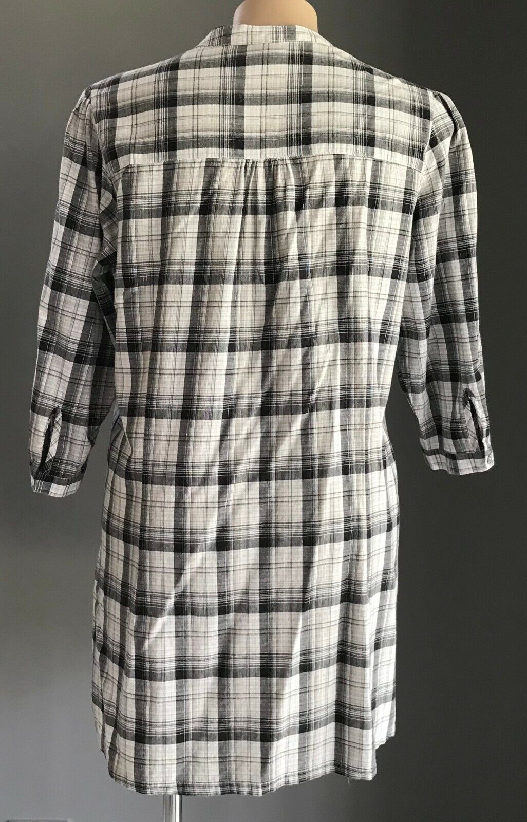 WOMAN Shirt Top Grey Black White Metallic Check Ruffle Trim Blouse Plus Size 20