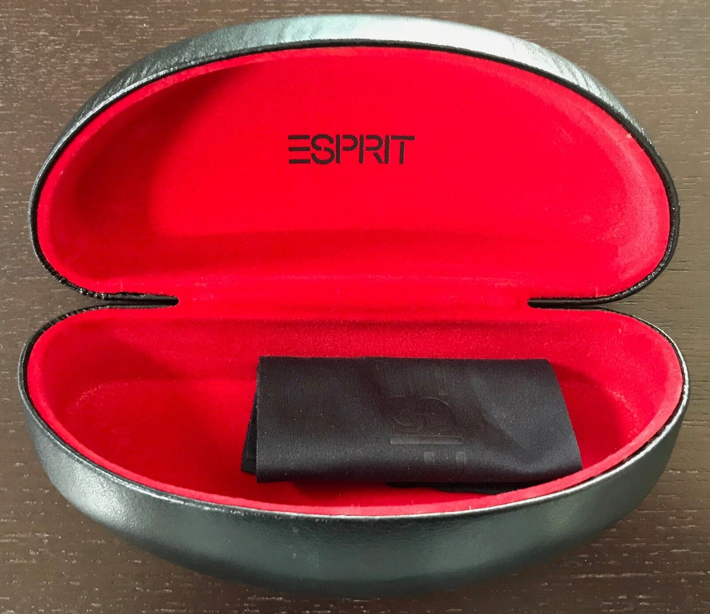ESPRIT Black SunGlasses Hard Case Cover Clean Cloth EMPTY CASE ONLY - NO Glasses