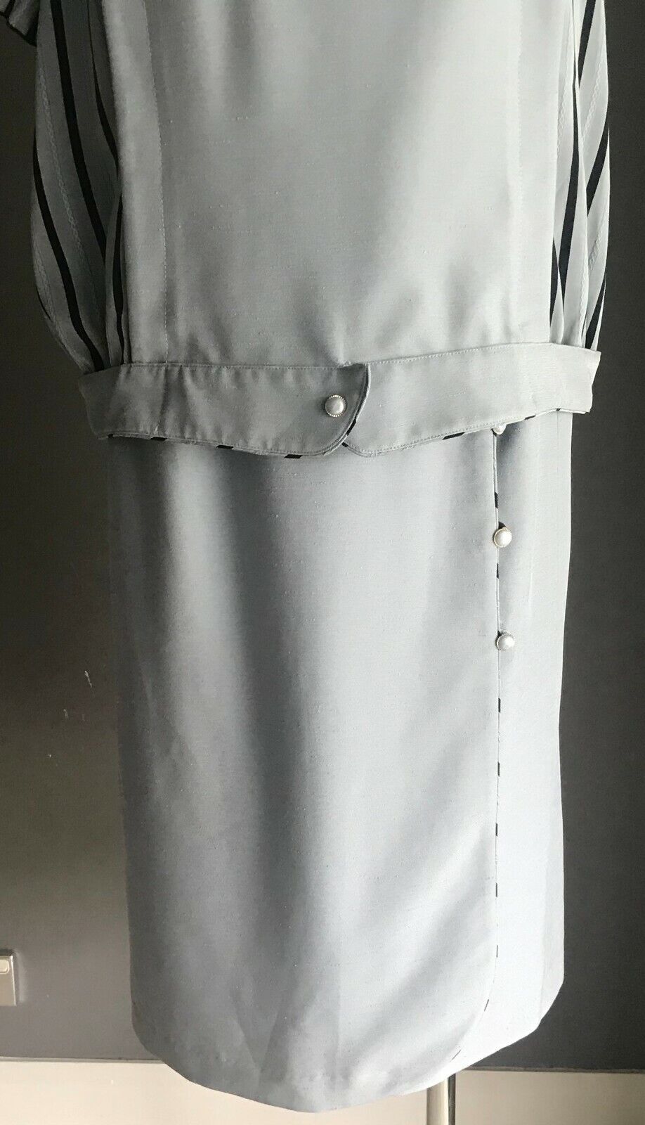 CE-LUGE Blue 2 Piece Suit Short Sleeve Top & Skirt Ladies Tag Sz 13 12 Vintage