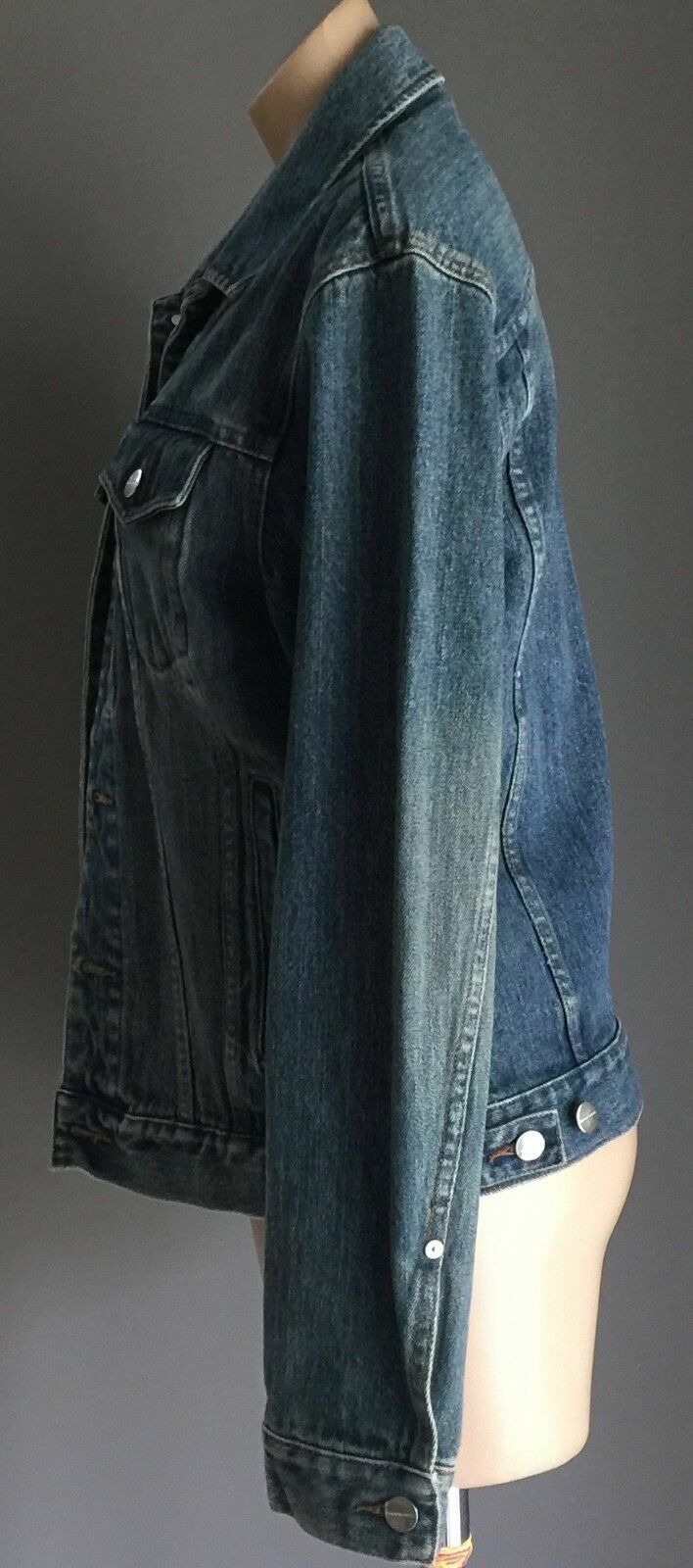 Mens Jeans Jacket ESPRIT Blue Denim Size M Retro Gem Bikers