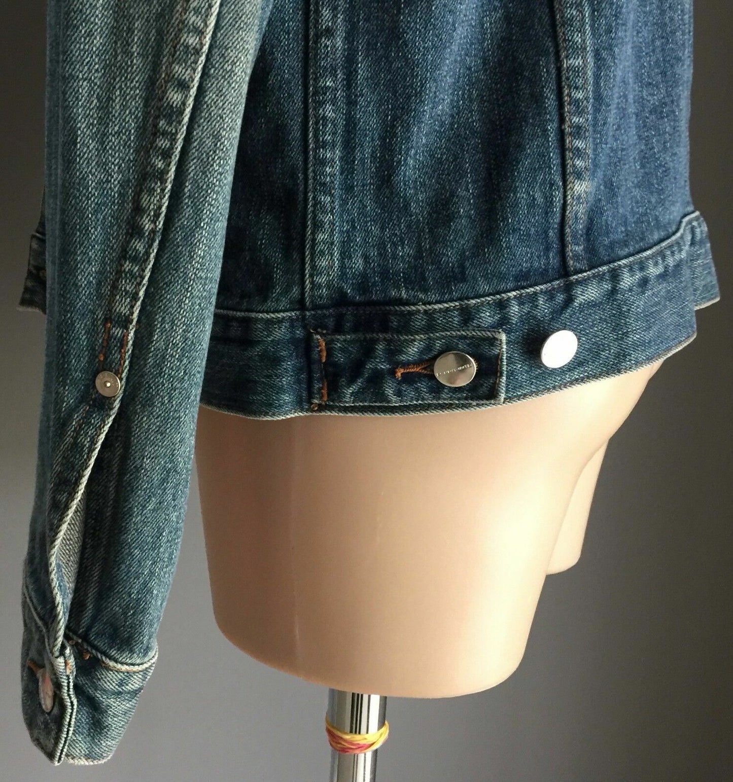 Mens Jeans Jacket ESPRIT Blue Denim Size M Retro Gem Bikers