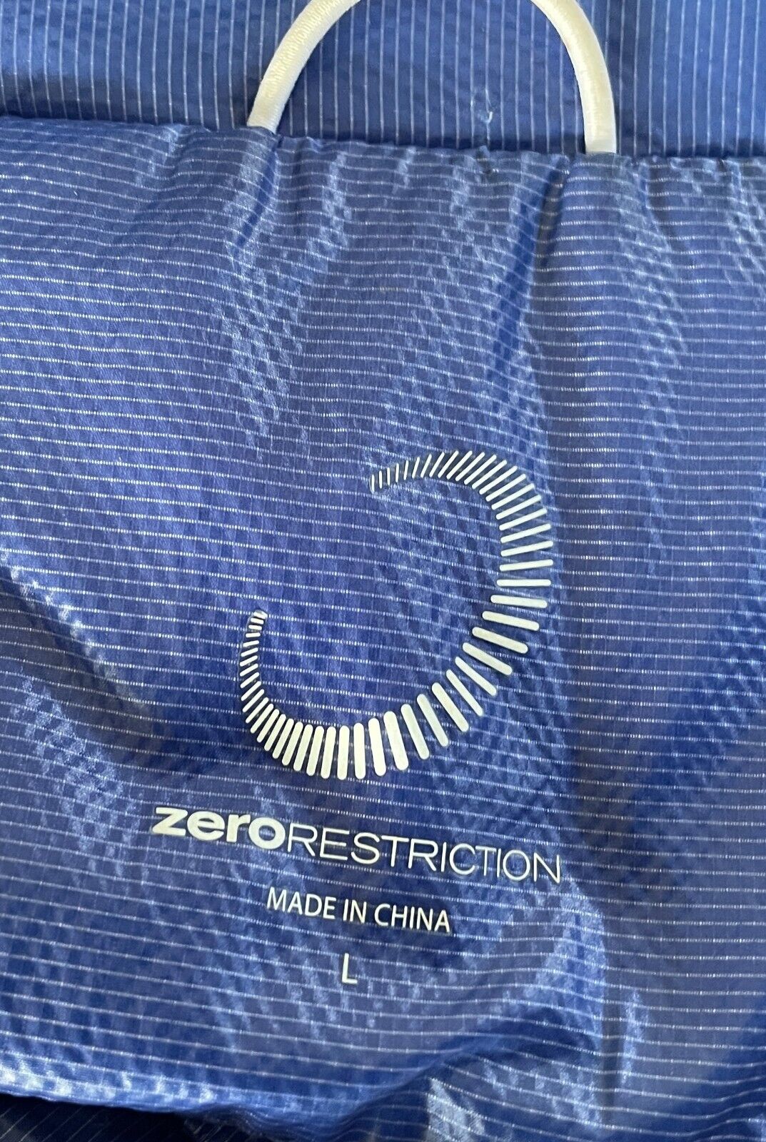 ZERO RESTRICTION Jacket Blue & Coral Trim Zip Front Wind Breaker Size L Golf